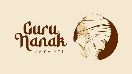 vector guru nanak jayanti background template flat designのイラスト素材