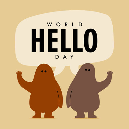 vector world hello day poster template flat designのイラスト素材
