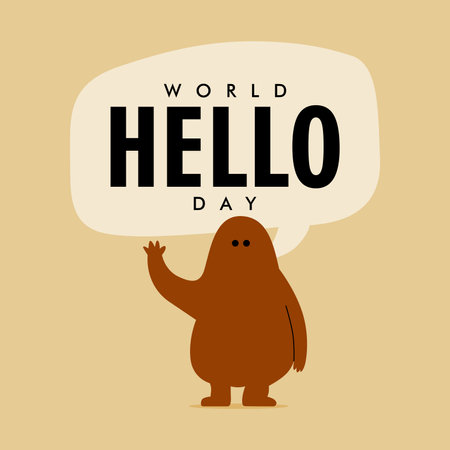 vector world hello day background template flat designのイラスト素材