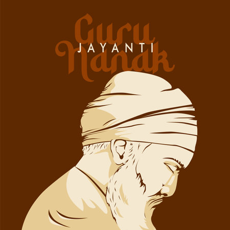 vector guru nanak jayanti banner template flat designのイラスト素材
