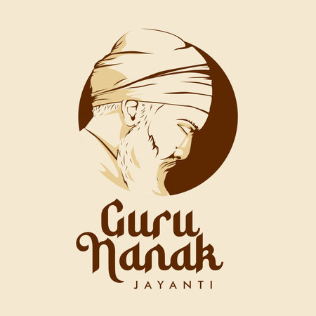 vector guru nanak jayanti poster template flat designのイラスト素材