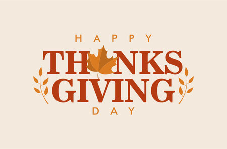 happy thanksgiving day background template vector flat designのイラスト素材