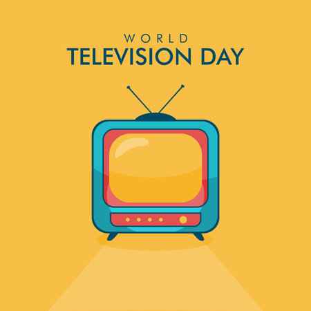 vector world television day background template flat designのイラスト素材