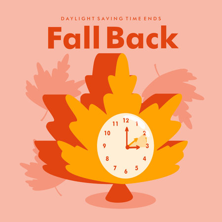 vector daylight saving time ends poster template flat designのイラスト素材