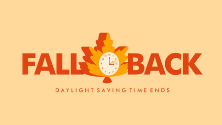 vector daylight saving time ends text design flat designのイラスト素材