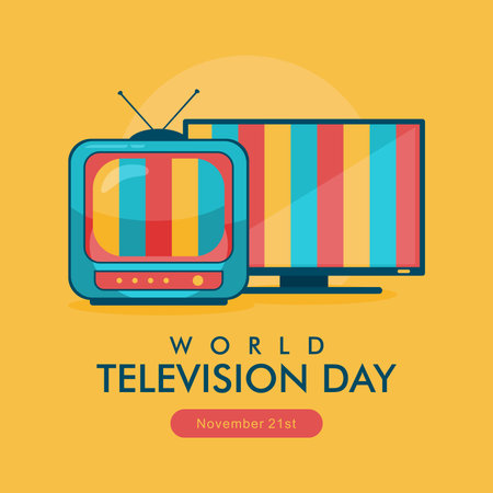 vector world television day banner template flat designのイラスト素材