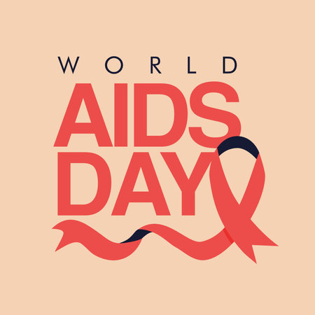 vector world aids day poster template flat designのイラスト素材