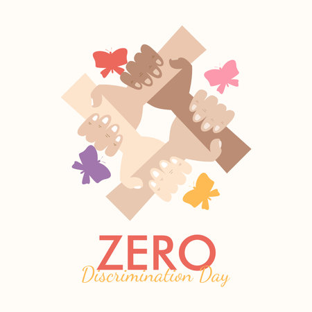 vector zero discrimination day banner template flat designのイラスト素材