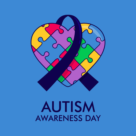 vector world autism awareness day poster template flat designのイラスト素材