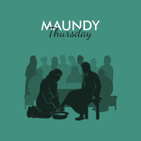 vector maundy thursday poster template flat designのイラスト素材