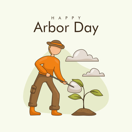vector happy arbor day poster templateのイラスト素材