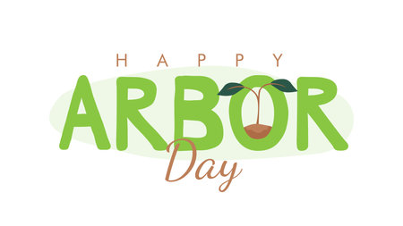 vector happy arbor day banner template flat designのイラスト素材