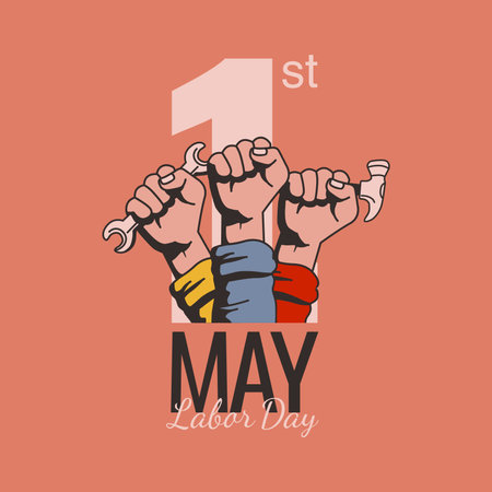 vector happy labor day background template flat designのイラスト素材