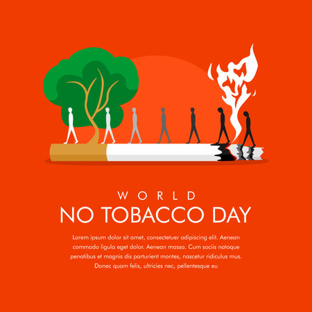vector world no tobacco day background template flat designのイラスト素材