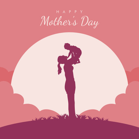 vector mothers day poster template flat designのイラスト素材