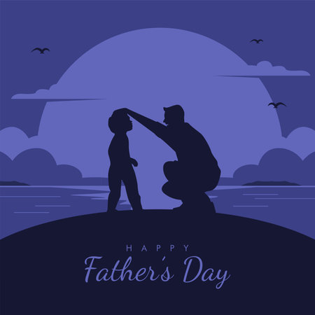 vector happy fathers day banner template flat designのイラスト素材