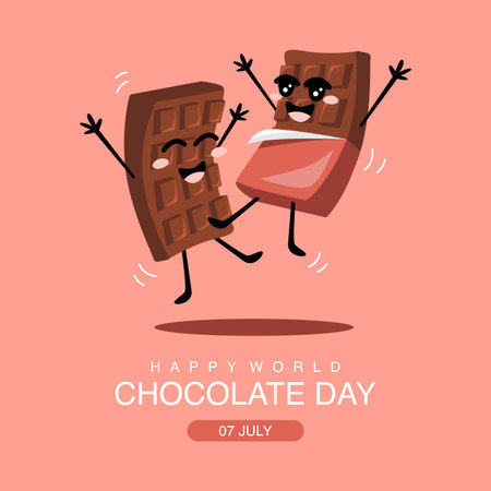 vector world chocolate day illustration flat designのイラスト素材