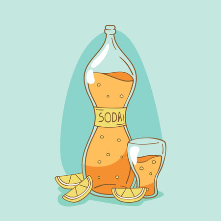 vector plastic bottle cola soda illustration flat designのイラスト素材