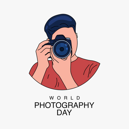 vector world photography day poster template flat design