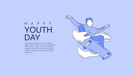 vector youth day background template flat designのイラスト素材