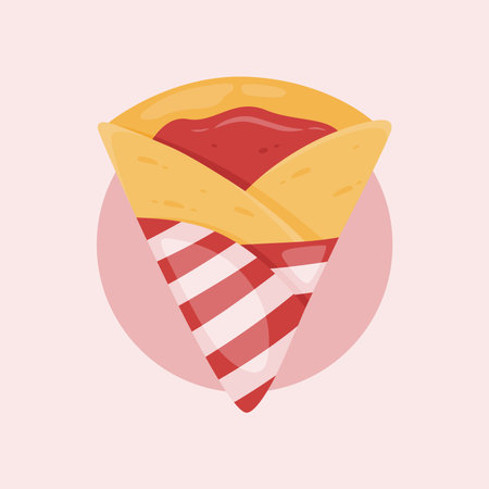 vector strawberry crepes illustration flat drawnのイラスト素材