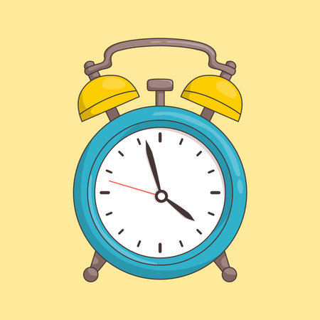 vector alarm clock illustration template flat designのイラスト素材