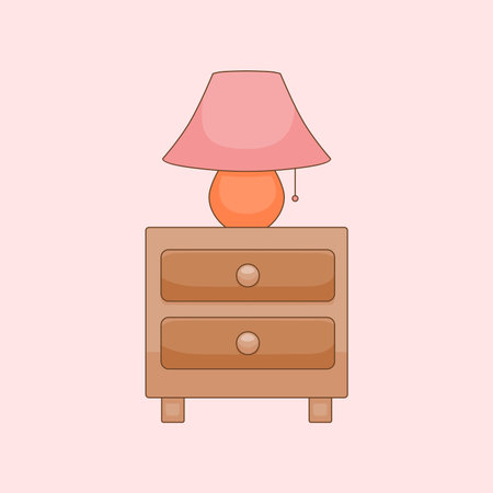 vector night lamp illustration template hand drawn flat designのイラスト素材