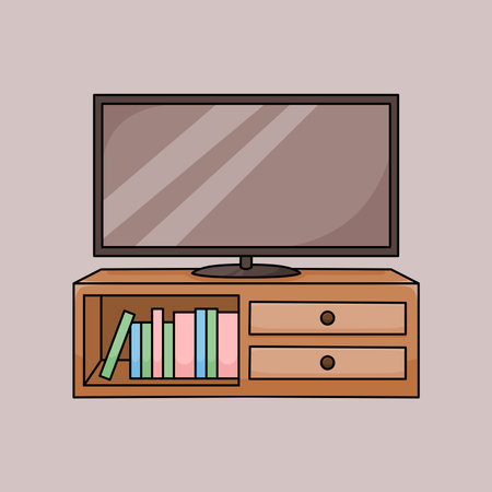 vector flat television illustration hand drawn flat designのイラスト素材