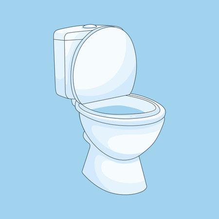 vector toilet illustration hand drawn flat designのイラスト素材