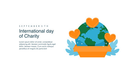 vector international day of charity background template flat designのイラスト素材