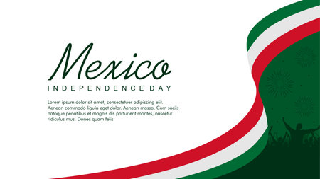 vector mexico independence day background template flat designのイラスト素材