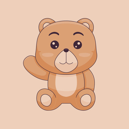 vector cute bear illustration cartoon draw flat designのイラスト素材