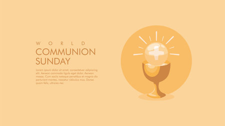 vector world communion sunday background template flat designのイラスト素材