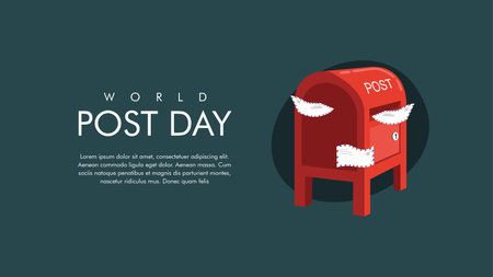 vector world post day background template flat designのイラスト素材