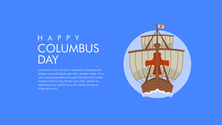 vector columbus day background template flat designのイラスト素材