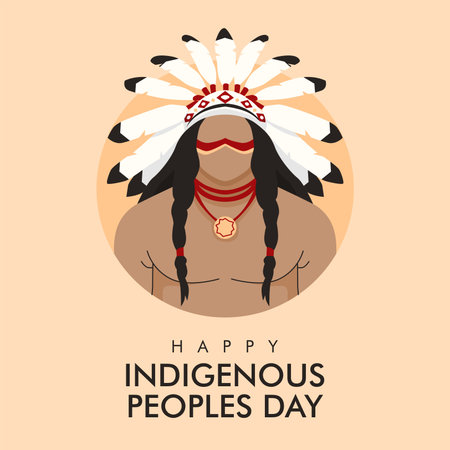 vector world indigenous day background template flat designのイラスト素材