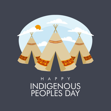 vector world indigenous peoples day poster template flat design