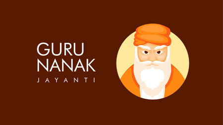 vector guru nanak jayanti background template flat designのイラスト素材