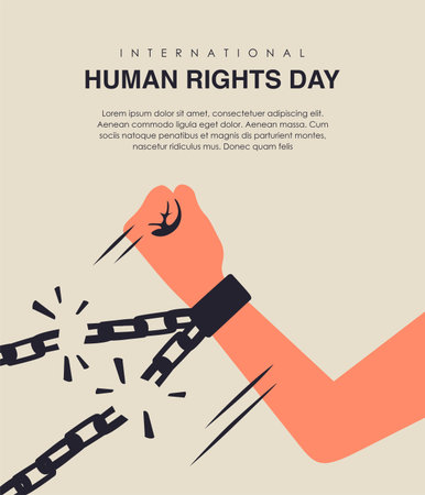 vector international human rights day poster template flat designのイラスト素材