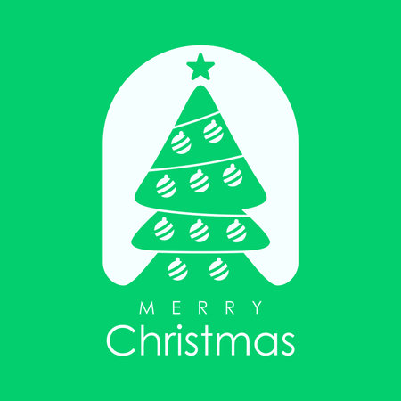 vector merry christmas poster template flat designのイラスト素材