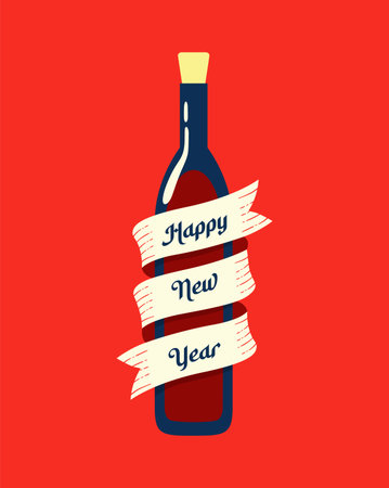 vector happy new year poster template flat designのイラスト素材