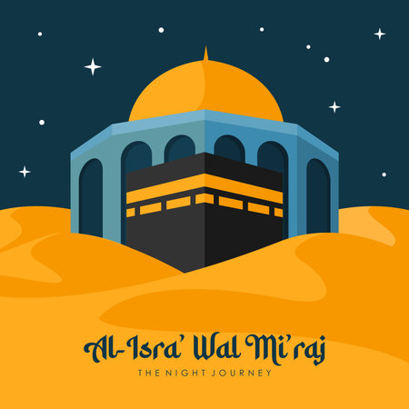 vector isra miraj poster template flat designのイラスト素材