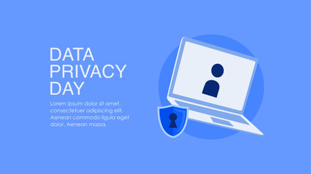 vector data privacy day background template flat designのイラスト素材