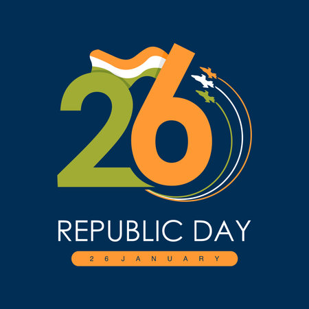 vector india republic day poster template flat designのイラスト素材