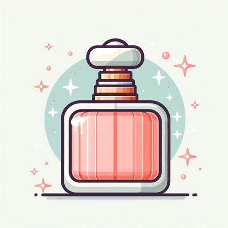 Perfume bottle icon in flat style. Vector illustration of perfume bottle.のイラスト素材