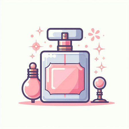 Perfume bottle vector illustration. Perfume bottle icon.のイラスト素材