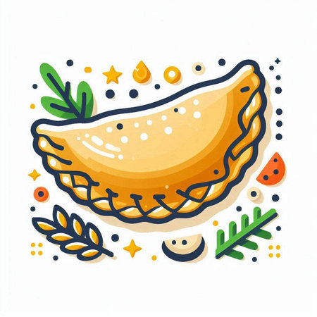 Hand drawn vector illustration of dumplings in doodle style.のイラスト素材