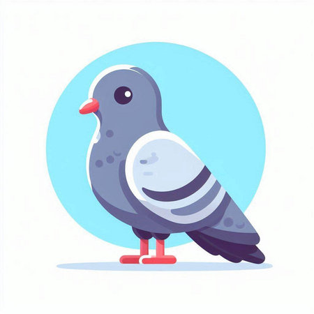 Pigeon vector illustration. Cute doodle bird.のイラスト素材