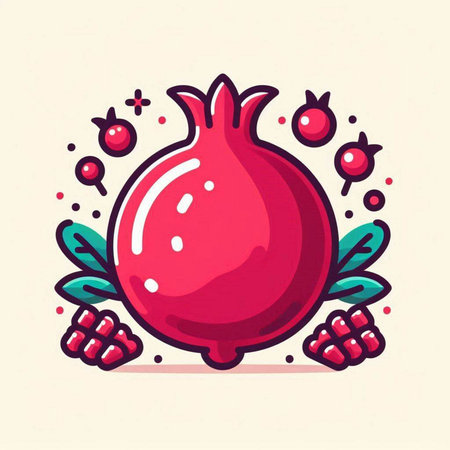Pomegranate vector illustration. Pomegranate icon.のイラスト素材