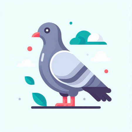 Pigeon in flat style. Vector illustration for your design.のイラスト素材